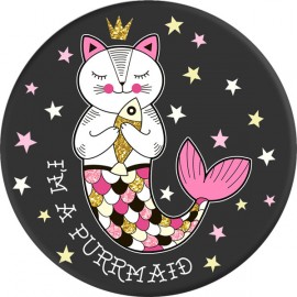 Кольцо-держатель для телефона Popsockets Unicorns I#m a Purrmaid Black (800164)