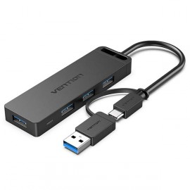 Разветвитель для компьютера Vention OTG USB-C+USB 3.0 / 4xUSB 3.0 черный 15см (CHTBB) 