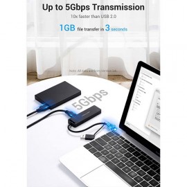 Разветвитель для компьютера Vention OTG USB-C+USB 3.0 / 4xUSB 3.0 черный 15см (CHTBB)