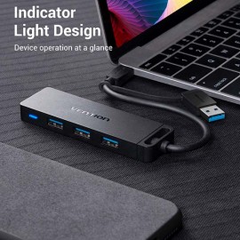 Разветвитель для компьютера Vention OTG USB-C+USB 3.0 / 4xUSB 3.0 черный 15см (CHTBB)