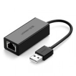 Разветвитель для компьютера uGreen CR110 USB 2.0 10/100Mbps Ethernet Adapter Bl