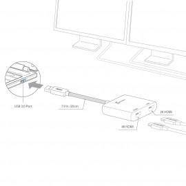 Разветвитель для компьютера j5create USB Type-A 3.0 - два HDMI (JUA365)