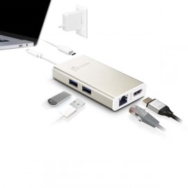 Разветвитель для компьютера j5create USB-C HDMI Ethernet USB 3.0 Type-A PD 2.0(JCA374)