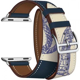 Ремешок LYAMBDA Apple Watch 42/44mm MERIDIANA Blue/Beige rope 