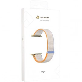 Ремешок LYAMBDA Apple Watch 42/44mm VEGA White milk/ Blue/ Orange