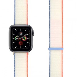 Ремешок LYAMBDA Apple Watch 42/44mm VEGA White milk/ Blue/ Orange