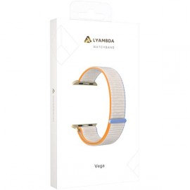 Ремешок LYAMBDA Apple Watch 38/40mm VEGA White milk/ Blue/ Orange