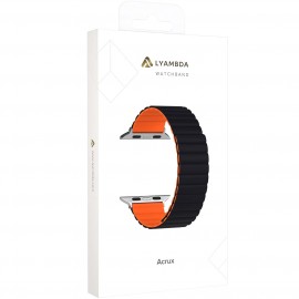 Силиконовый ремешок для Apple Watch 42/44/45 mm LYAMBDA ACRUX DSJ-30-44-BO Black/Orange 