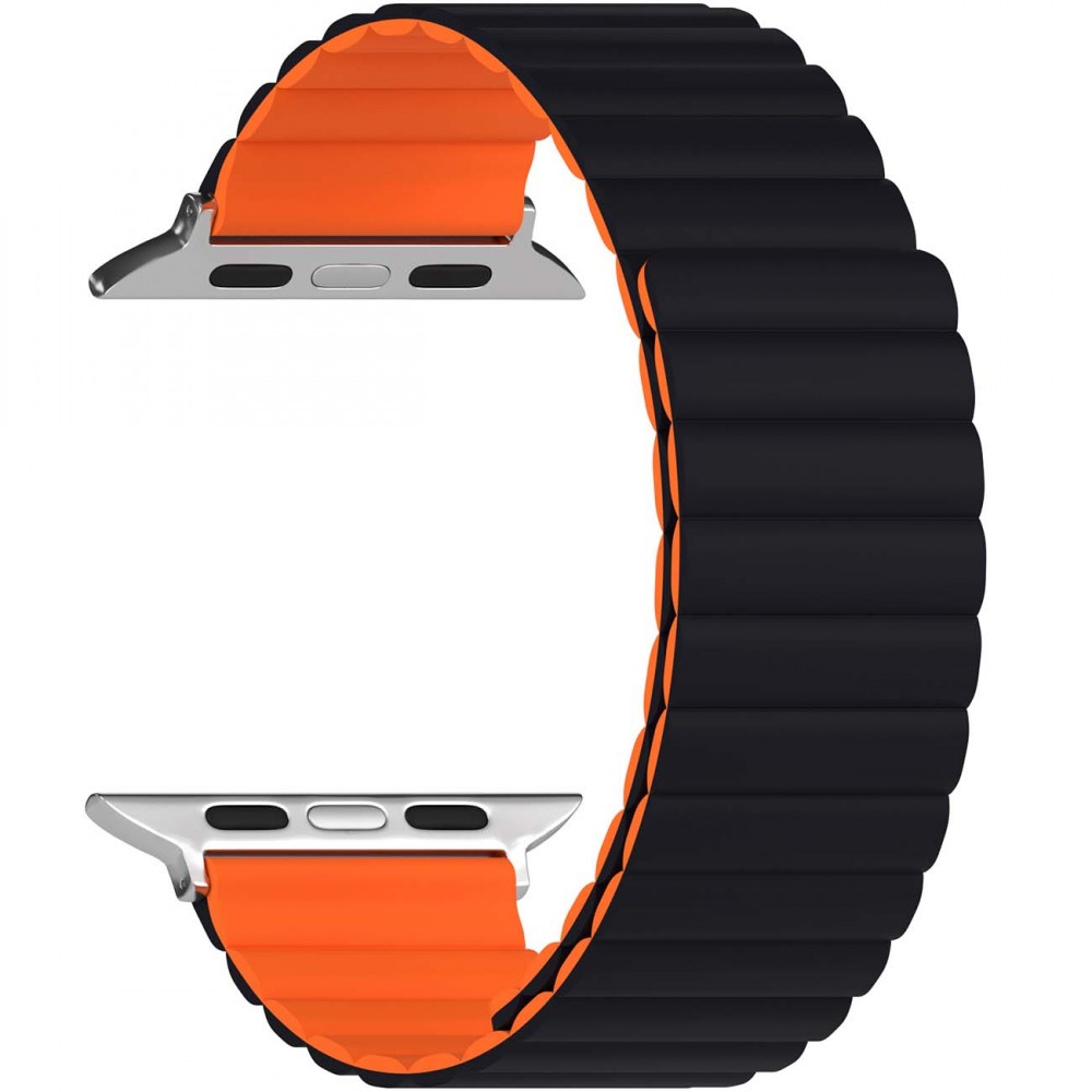 Силиконовый ремешок для Apple Watch 42/44/45 mm LYAMBDA ACRUX DSJ-30-44-BO Black/Orange