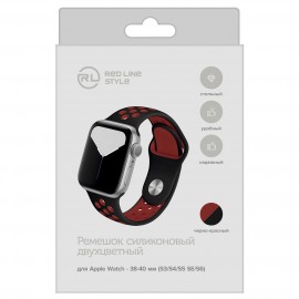 Ремешок Red Line Apple Watch 38-40mm S3/S4/S5 SE/S6 черно-красный