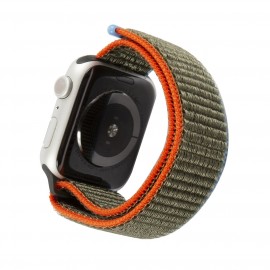 Ремешок MB Apple Watch 42-44mm SE/S3-S6 оливк./сине-красный 