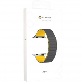 Силиконовый ремешок для Apple Watch 42/44/45 mm LYAMBDA ACRUX DSJ-30-44-GY Grey/Yellow