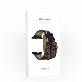 Ремешок LYAMBDA Apple Watch 42/44mm MERIDIANA Black/White rope 