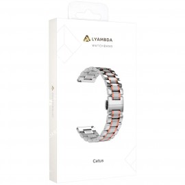 Сменный ремешок LYAMBDA 22 mm CETUS Silver/Rose Gold (DSG-11-22-SR) 