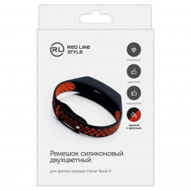 Сменный ремешок Red Line Honor Band 5 черный с красным