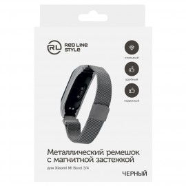 Сменный ремешок Red Line Mi Band 4/Mi Band 3 черный