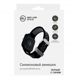 Сменный ремешок Red Line Amazfit BIP/GTS 20 mm черный с синим