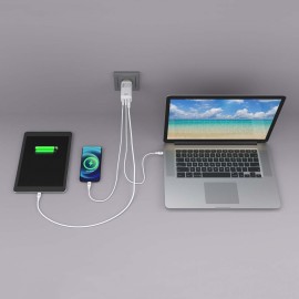 Сетевой адаптер для MacBook LYAMBDA GaN PD65V+PD33V+QC3.0 (LS-D70)