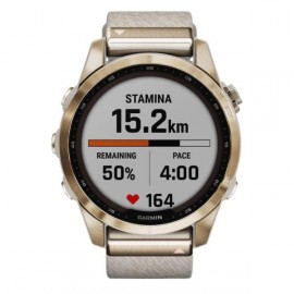 Смарт-часы Garmin Fenix 7S Sapphire Solar Cream Gold with Nylon