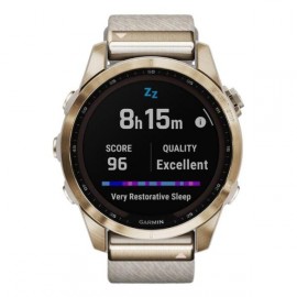 Смарт-часы Garmin Fenix 7S Sapphire Solar Cream Gold with Nylon