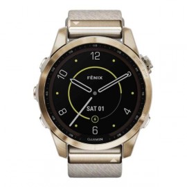 Смарт-часы Garmin Fenix 7S Sapphire Solar Cream Gold with Nylon