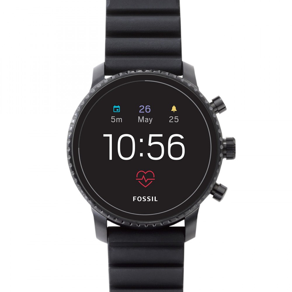 Смарт-часы Fossil Gen 4 - Explorist HR Black Silicone