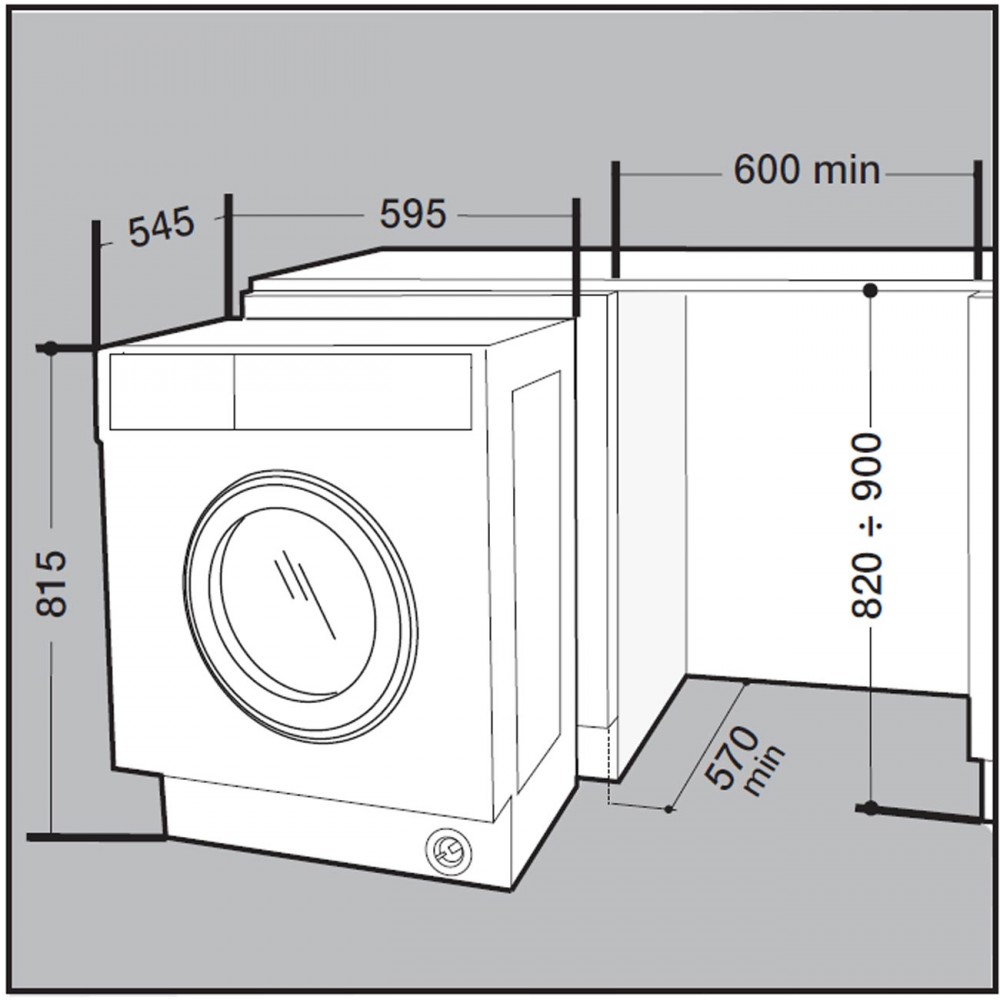 Размер стиральной машины стандарт на чертеже