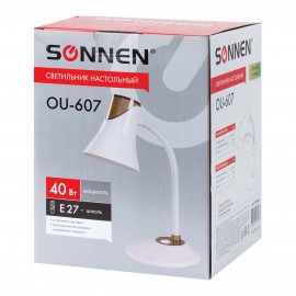 Светильник настольный Sonnen OU-607 Е27 White/Brown (236680)