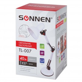 Светильник настольный Sonnen TL-007 40W E27 White (235539)