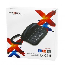 Телефон проводной teXet TX-214 Black