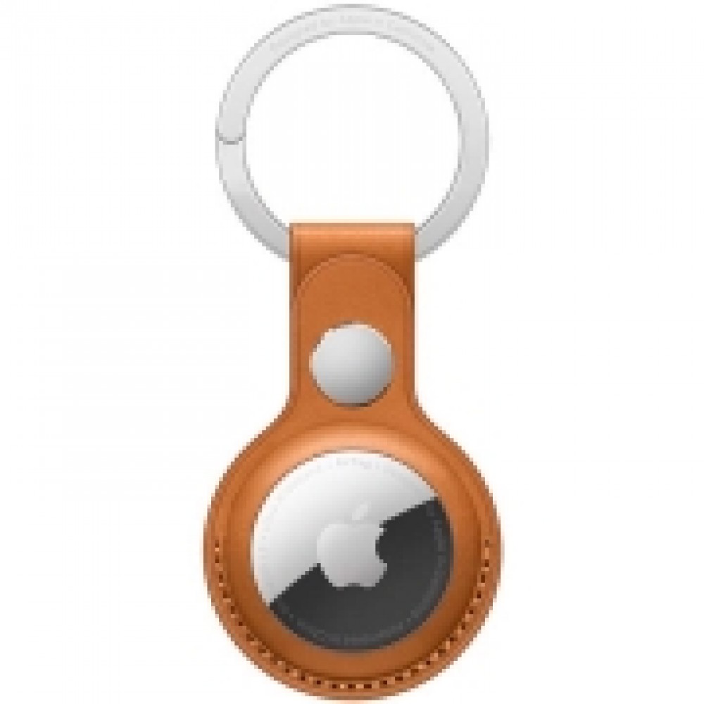 Умный брелок Apple AirTag Leather Key Ring Golden Brown (MMFA3ZM/A)