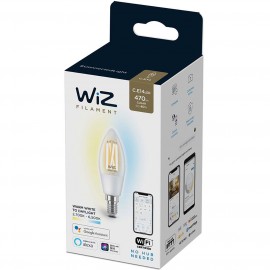 Умный свет WiZ Wi-Fi BLE 40W C35 E14 Clear (929003017601)