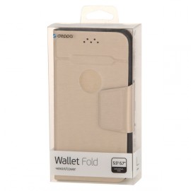 Универсальный чехол для смартфона Deppa Wallet Fold L 5.5"-5.7" Gold