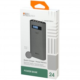 Внешний аккумулятор InterStep PB24QP 24000mAh QC3.0 TypeC PD 18W, Gray