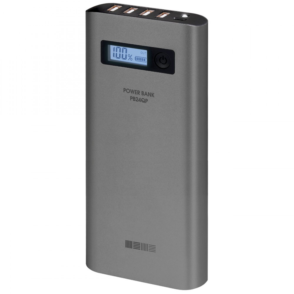 Внешний аккумулятор InterStep PB24QP 24000mAh QC3.0 TypeC PD 18W, Gray