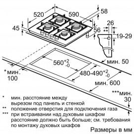 Встраиваемая газовая панель независимая Siemens iQ500 EP6A2PB20R 