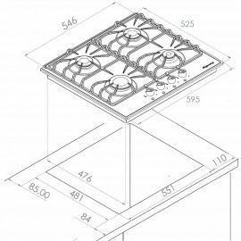 Встраиваемая газовая панель независимая Kuppersberg FQ 601 C