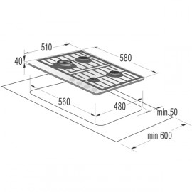 Встраиваемая газовая панель независимая Gorenje Simplicity2 GKTG6SY2W