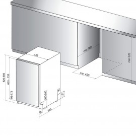 Встраиваемая посудомоечная машина 45 см Hotpoint-Ariston HSIE 2B0 