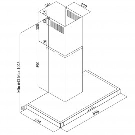 Вытяжка 90 см Grundig GDKP5460BC Inox