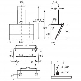 Вытяжка 60 см Electrolux EFV516W