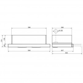 Вытяжка встраиваемая в шкаф 50 см Elikor Нейтрино 50 White/Inox 