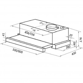 Вытяжка встраиваемая в шкаф 50 см HOMSAir Flat 50 White