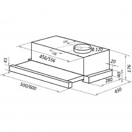 Вытяжка встраиваемая в шкаф 60 см HOMSAir Flat 60 Inox