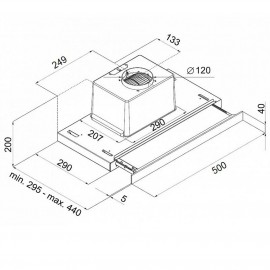 Вытяжка встраиваемая в шкаф 50 см Maunfeld OUSE 50 Glass Black 