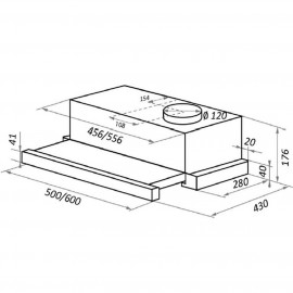 Вытяжка встраиваемая в шкаф 60 см HOMSAir Flat 60 Black