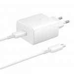 Сетевое зарядное устройство с кабелем Samsung EP-TA845 USB Type-C 45W White