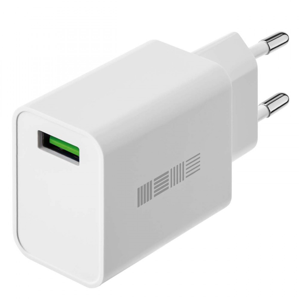 Сетевое зарядное устройство InterStep New RT:1*USB(18W) 2.4A QuickCharge3.0, White