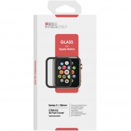 Стекло для Apple Watch InterStep 3D Full Cover для Apple Watch 4 44mm