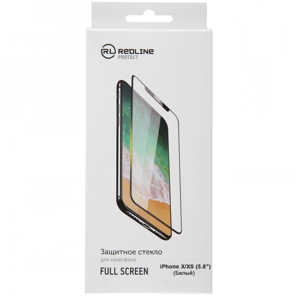 Защитное стекло Red Line для iPhone X/XS, Full Screen tempered glass White